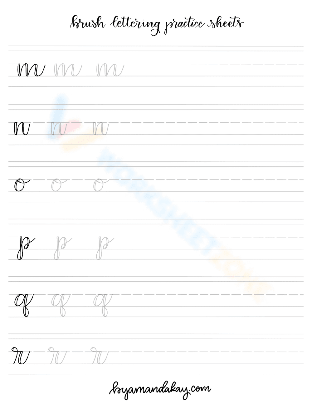 Brush Lettering Alphabet Practice | Essential Grade 4-5 - Page 3