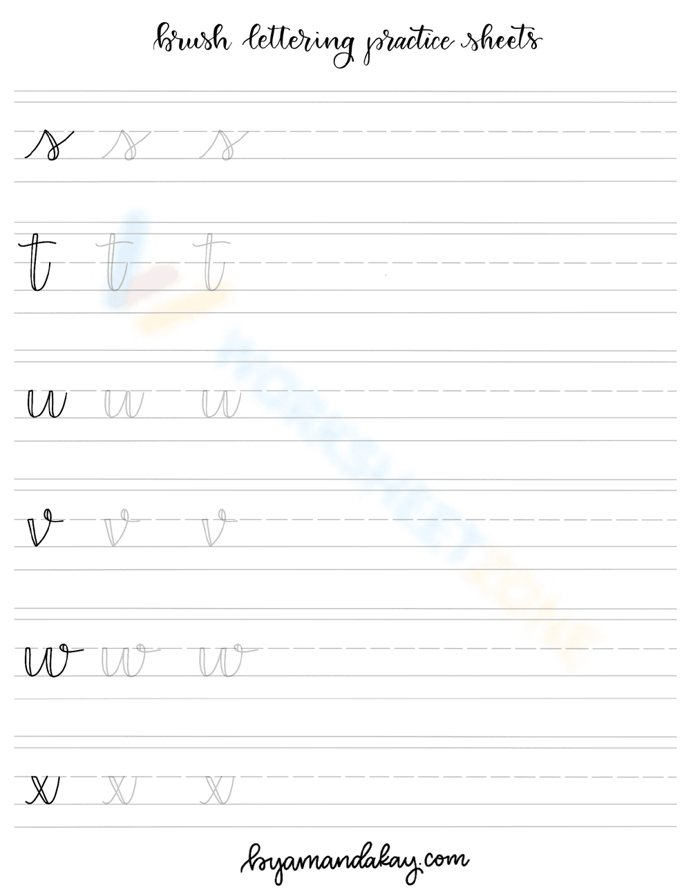 Brush Lettering Alphabet Practice | Essential Grade 4-5 - Page 4