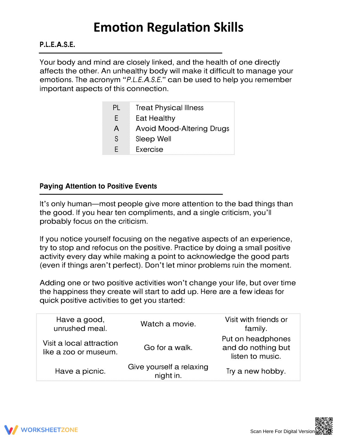 Emotion Regulation Skills Practice Worksheet - Page 2
