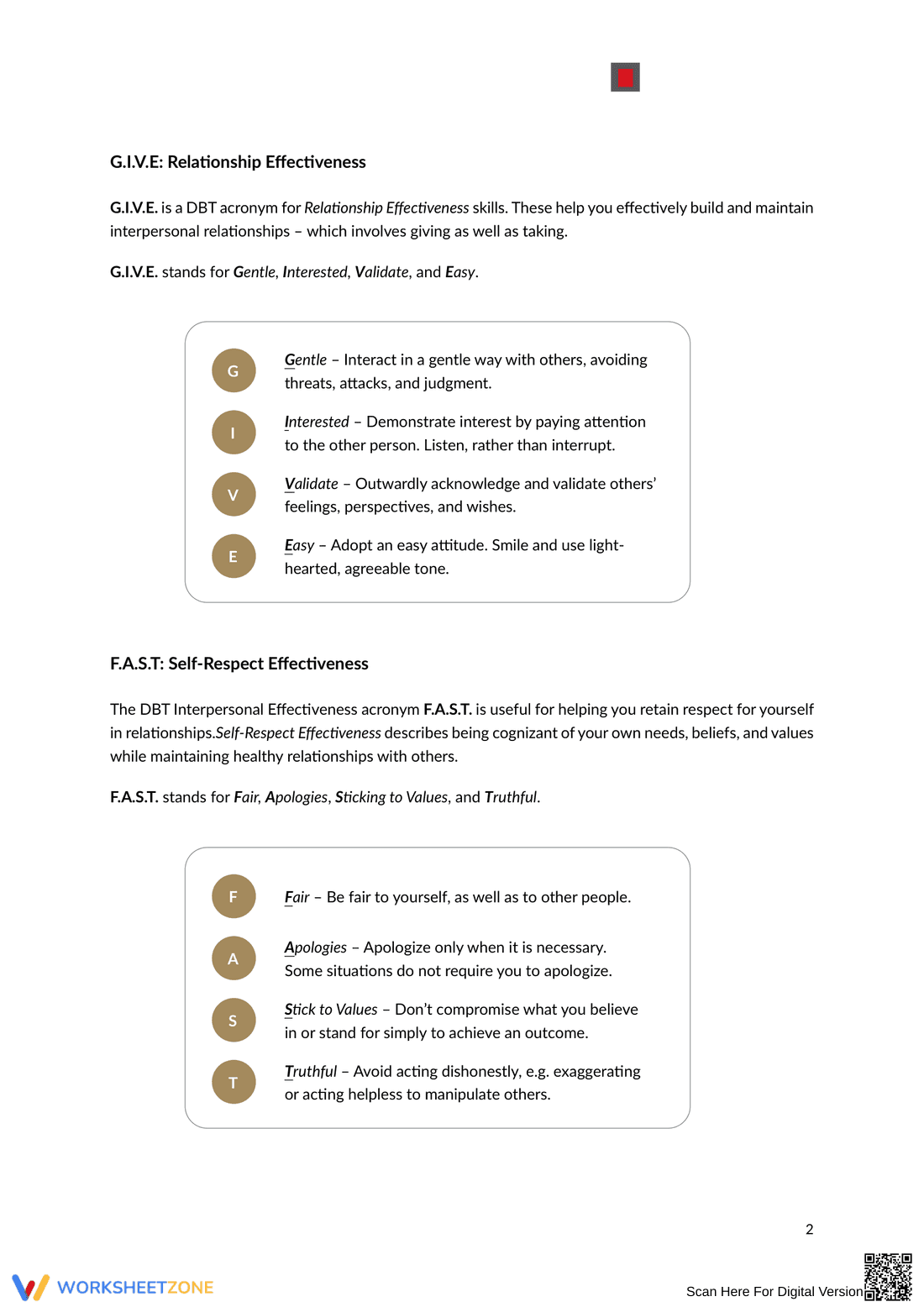 Interpersonal Skills Acronyms Worksheet - Page 2