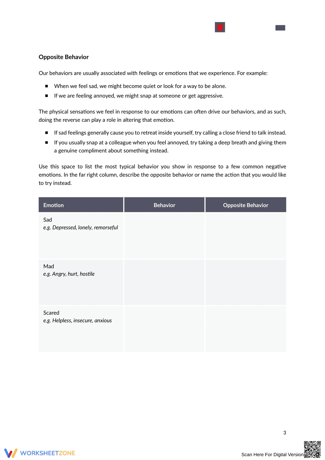 Skills for Regulating Emotions: An Updated Worksheet - Page 3