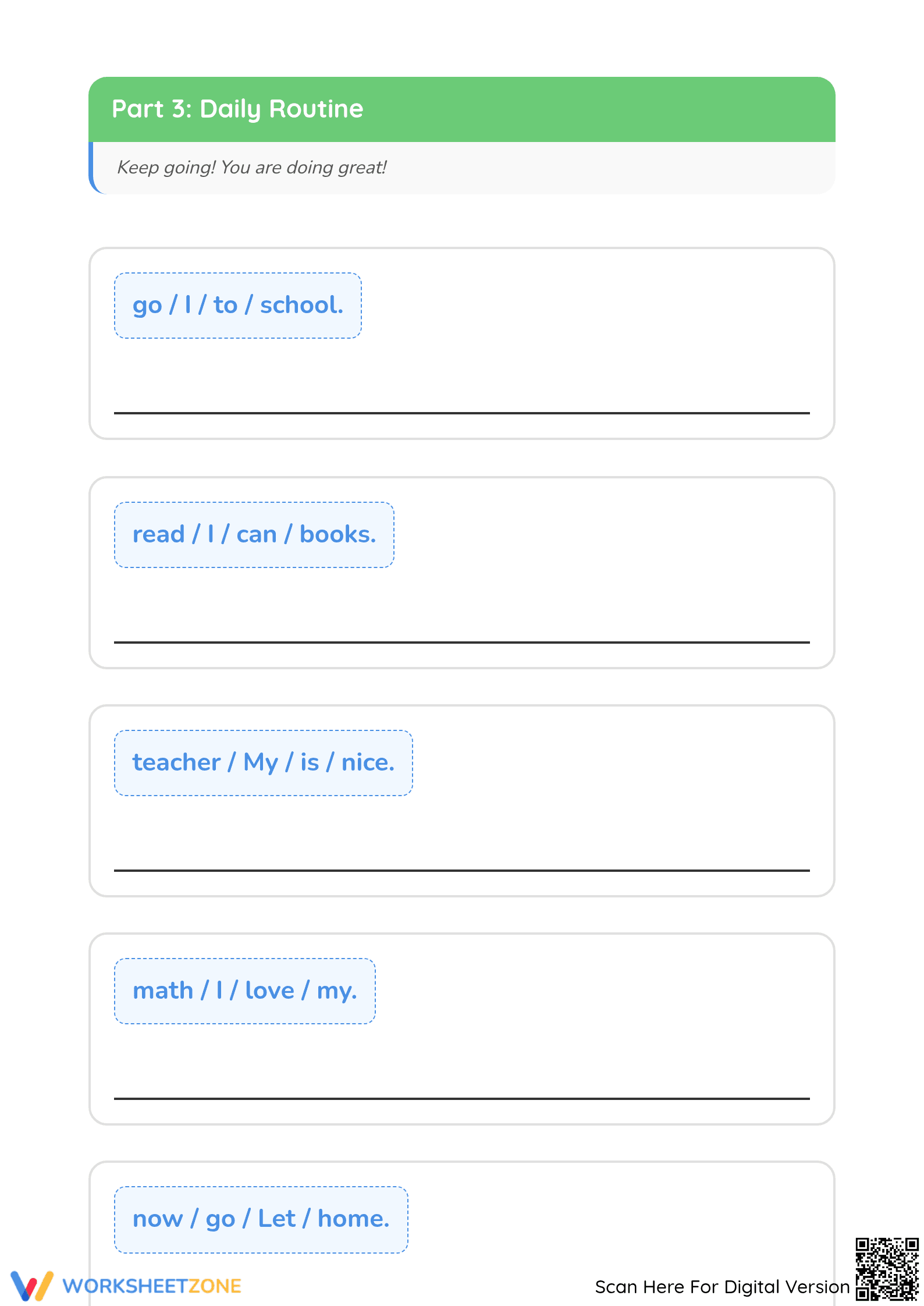 Unscramble the Sentence Worksheet | Grade 1 Printable - Page 4