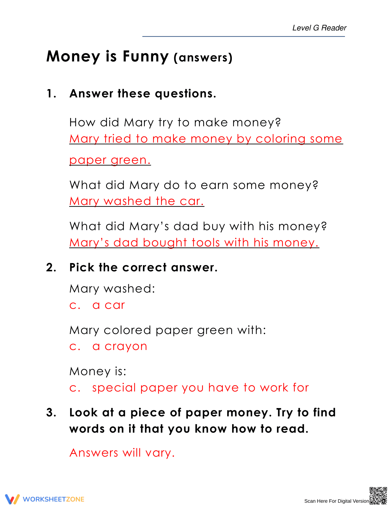 Understanding Money Concepts Worksheet - Page 5