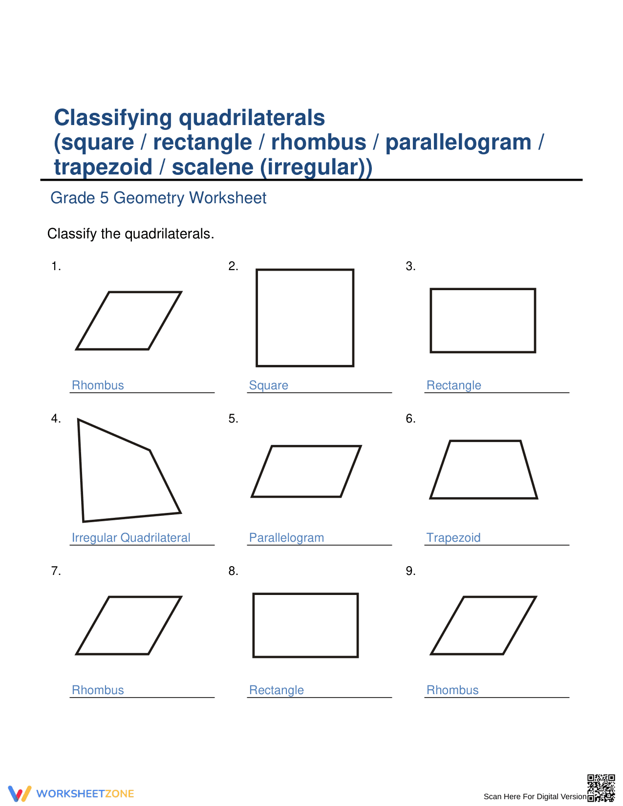 Classifying Quadrilaterals: Geometry Basics - Page 2