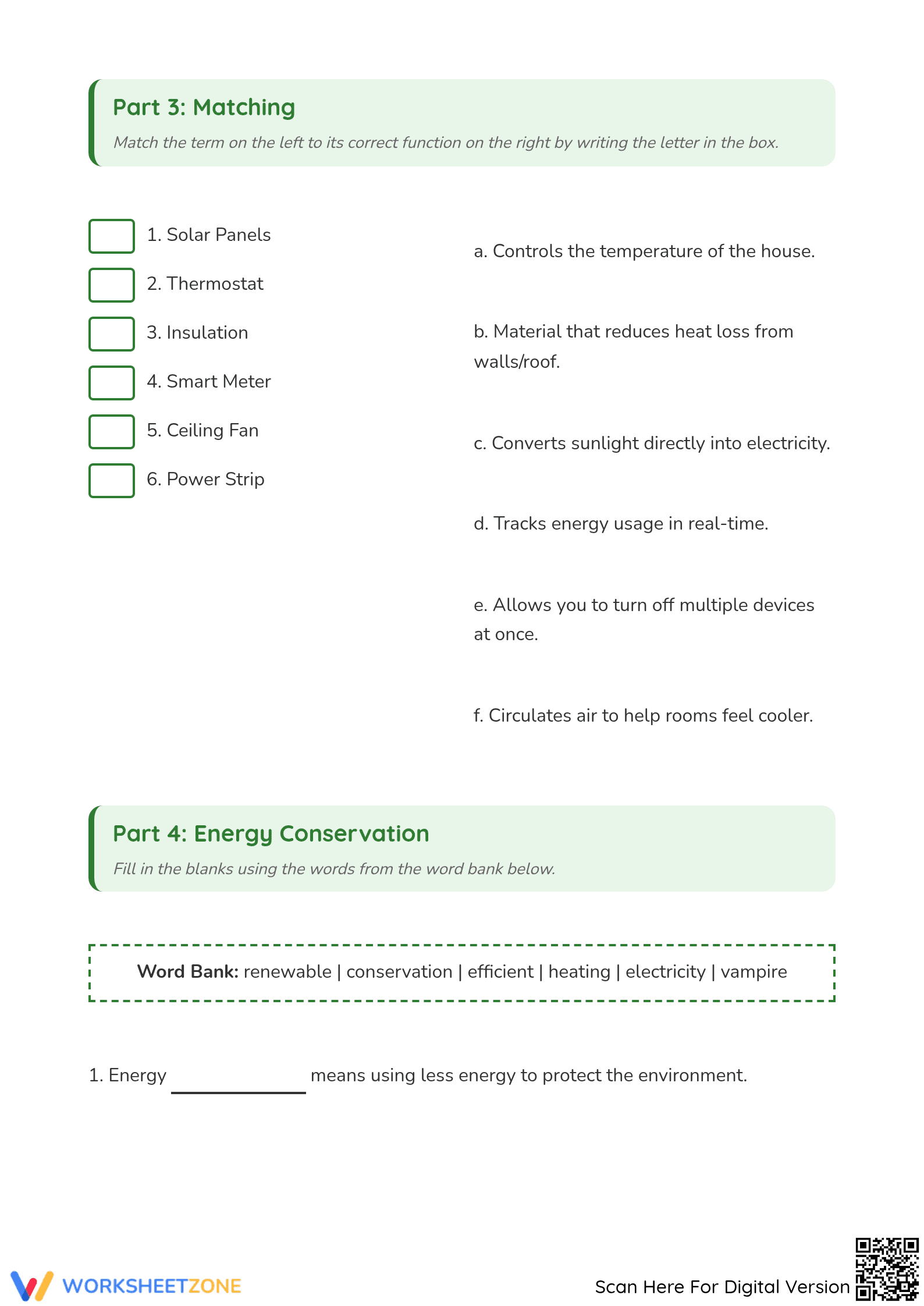 Energy at Home Worksheet - Page 4