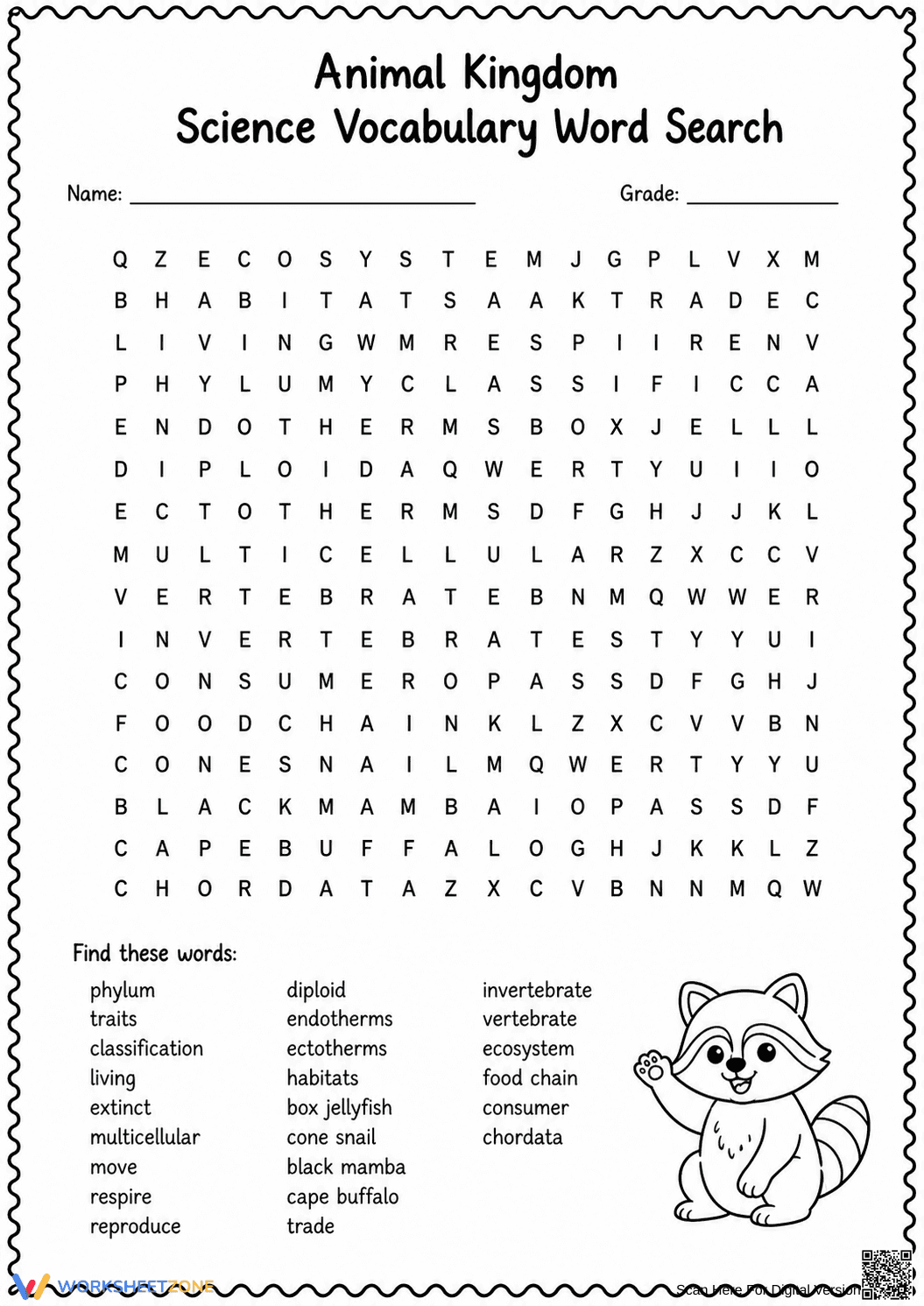 Animal Kingdom Worksheet | Essential Grade 10 Science - Page 2