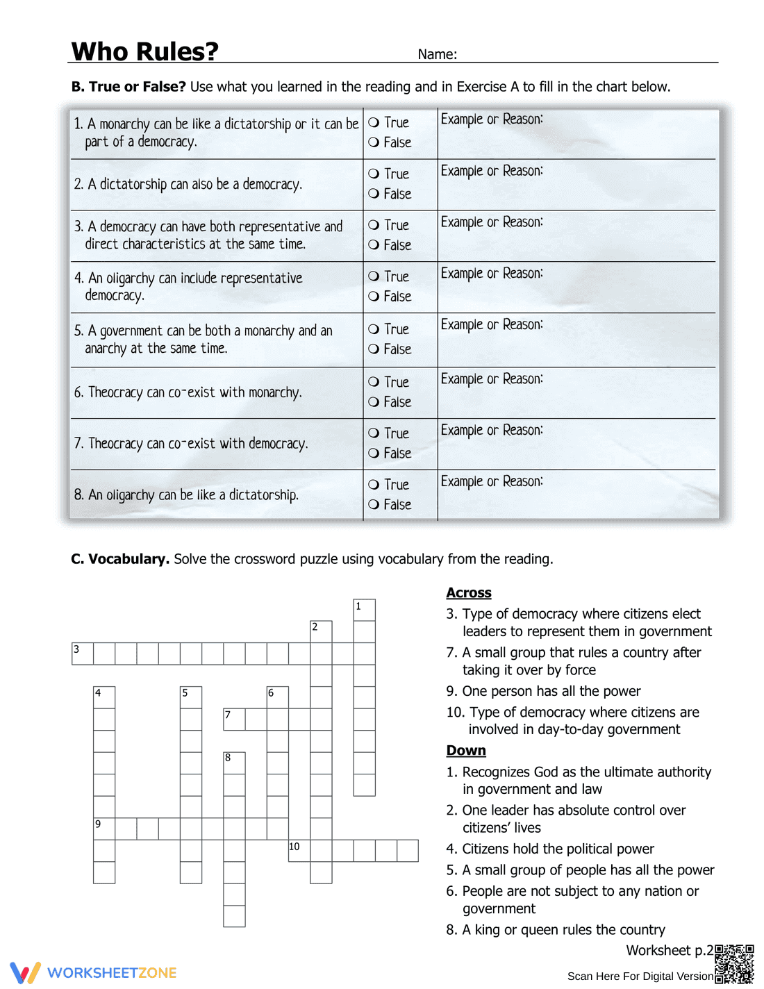 Who Rules iCivics: Exploring Government Systems - Page 2