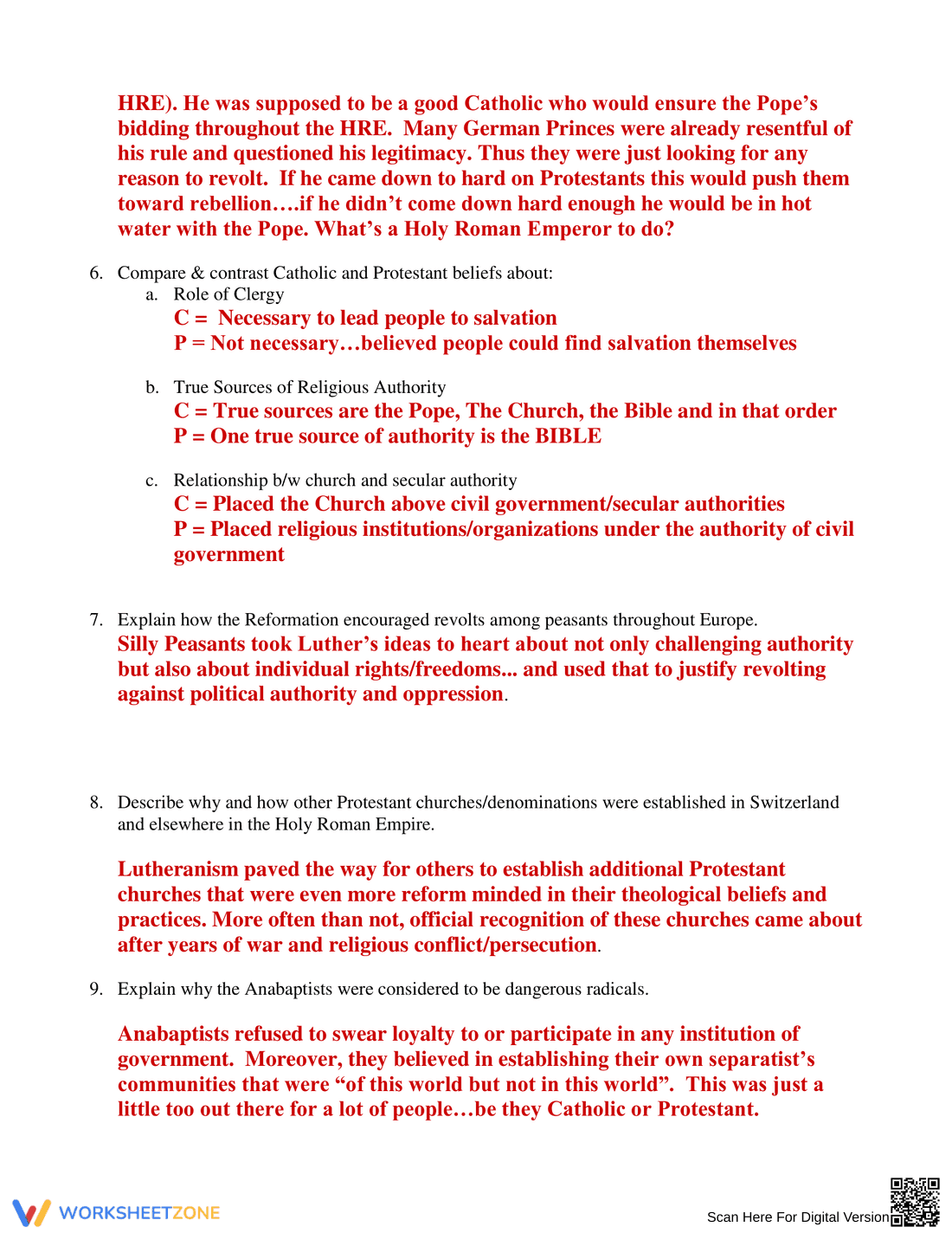 Renaissance & Reformation: A Reflection Worksheet - Page 2