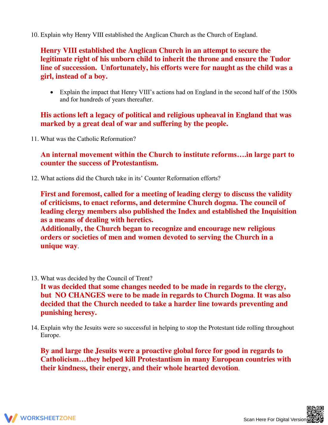 Renaissance & Reformation: A Reflection Worksheet - Page 3