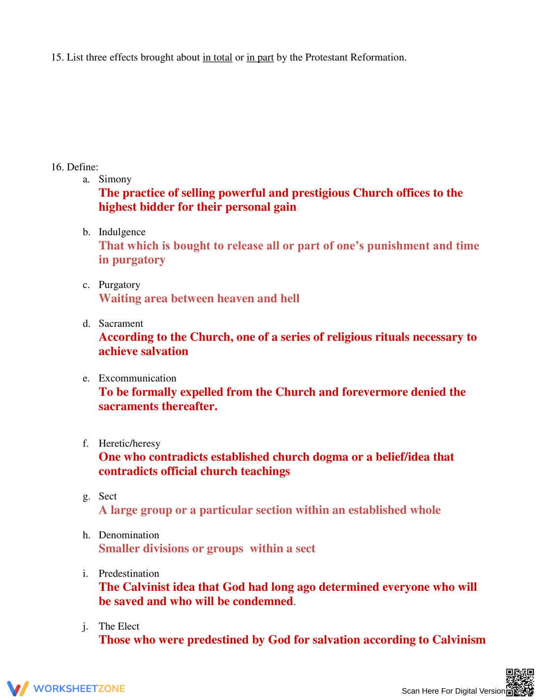Renaissance & Reformation: A Reflection Worksheet - Page 4