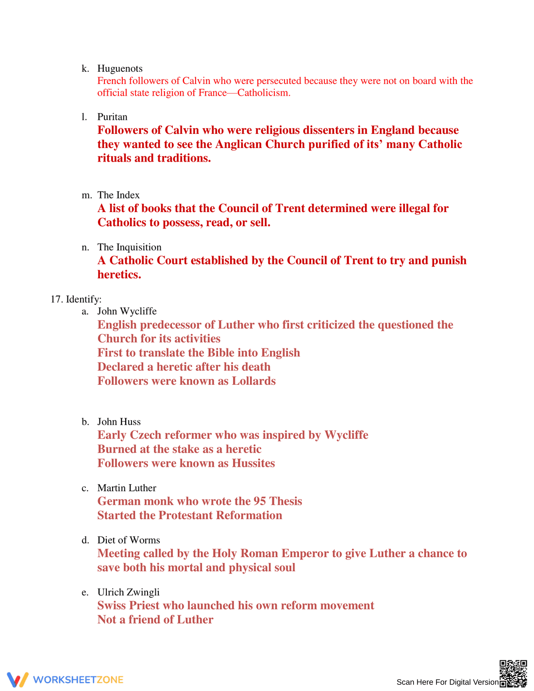 Renaissance & Reformation: A Reflection Worksheet - Page 5