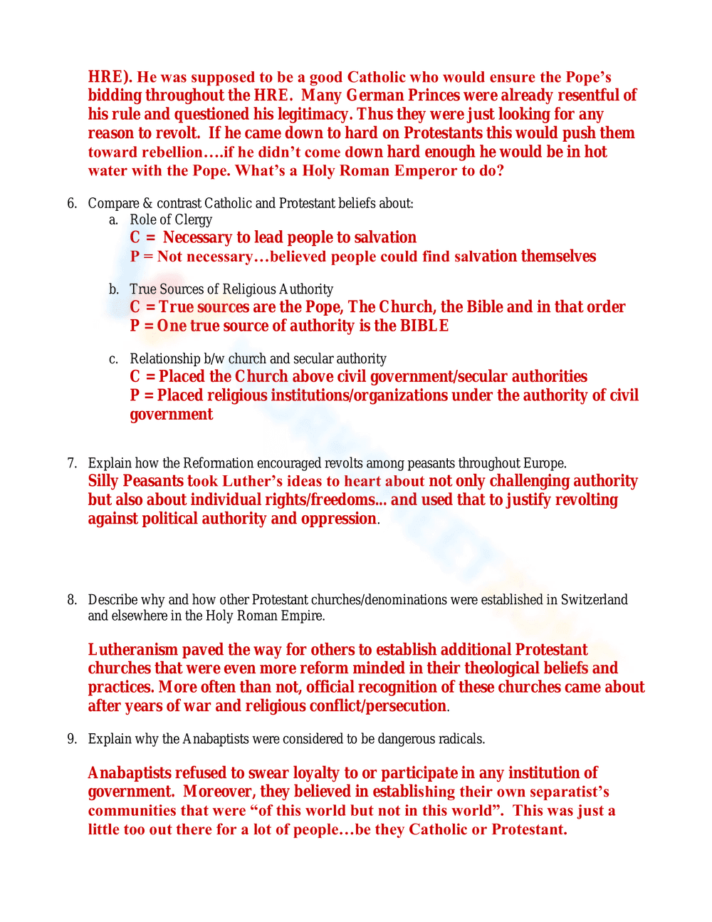 Renaissance & Reformation: A Reflection Worksheet - Page 2