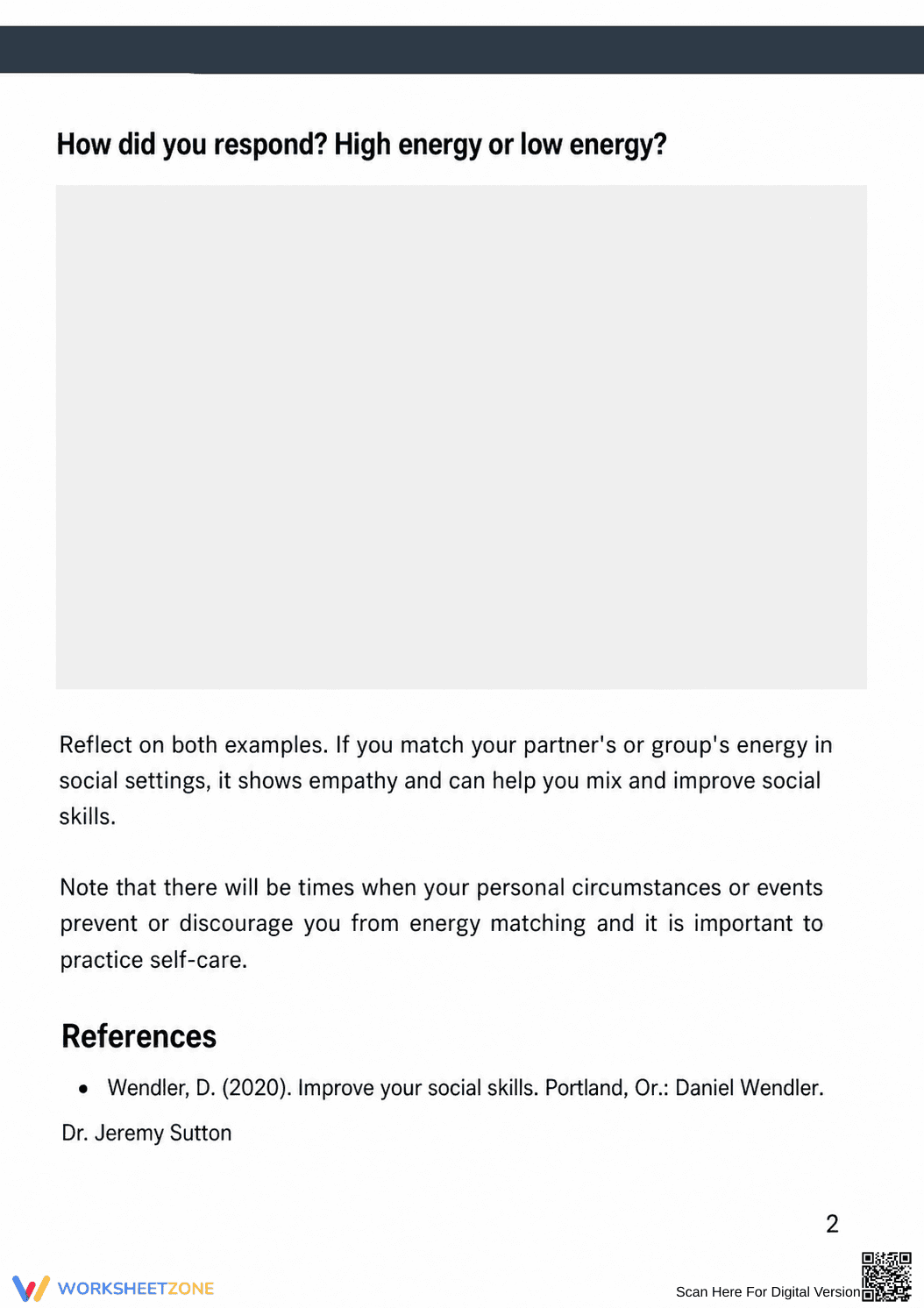Grade 12 Social Skills — Essential No-Prep Worksheet - Page 2