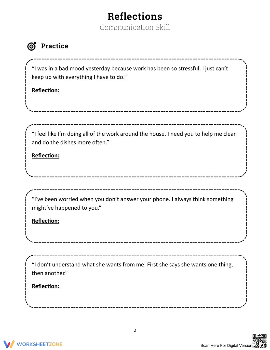 Grade 9-12 Reflections — Printable No-Prep Worksheet - Page 2