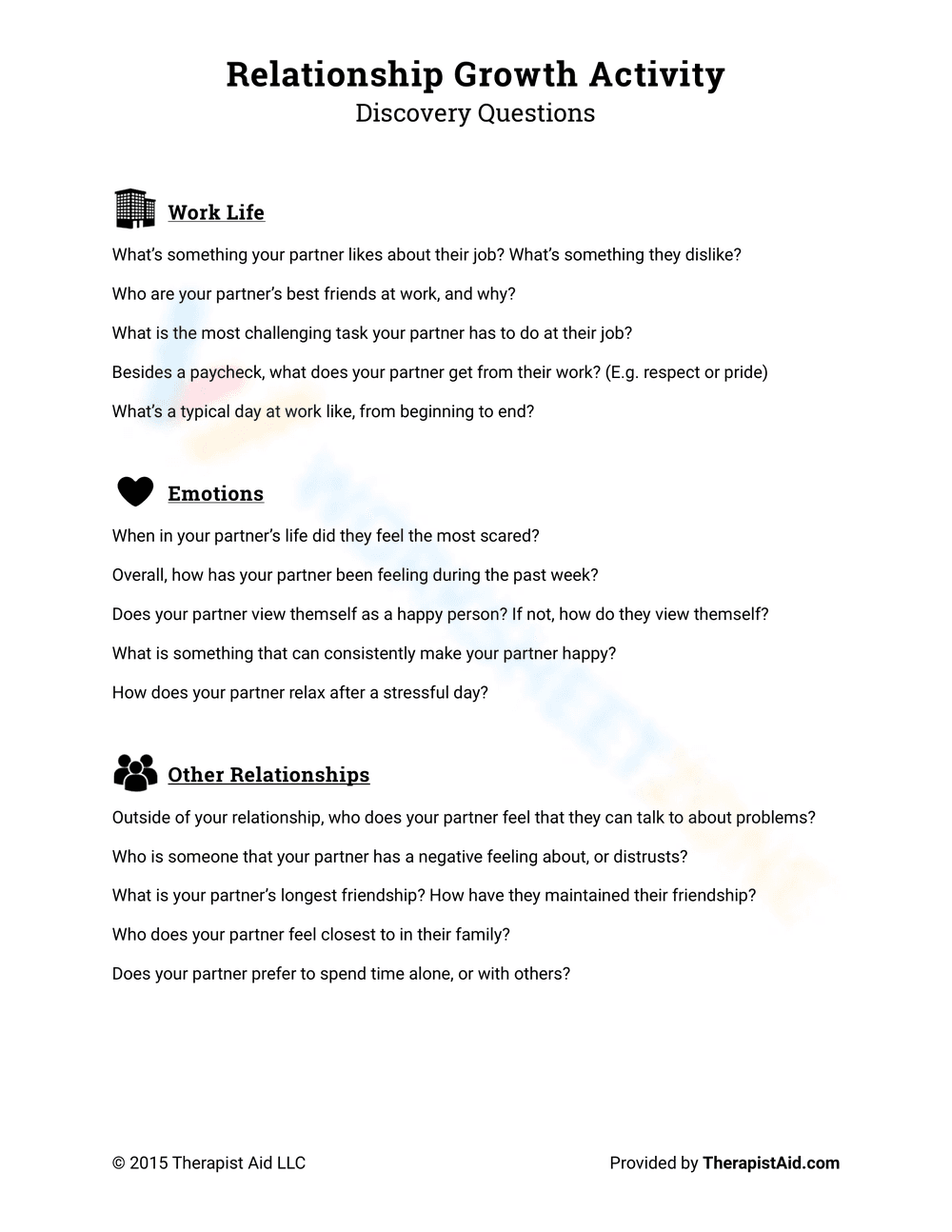 Relationship Growth Activity Worksheet - Page 2