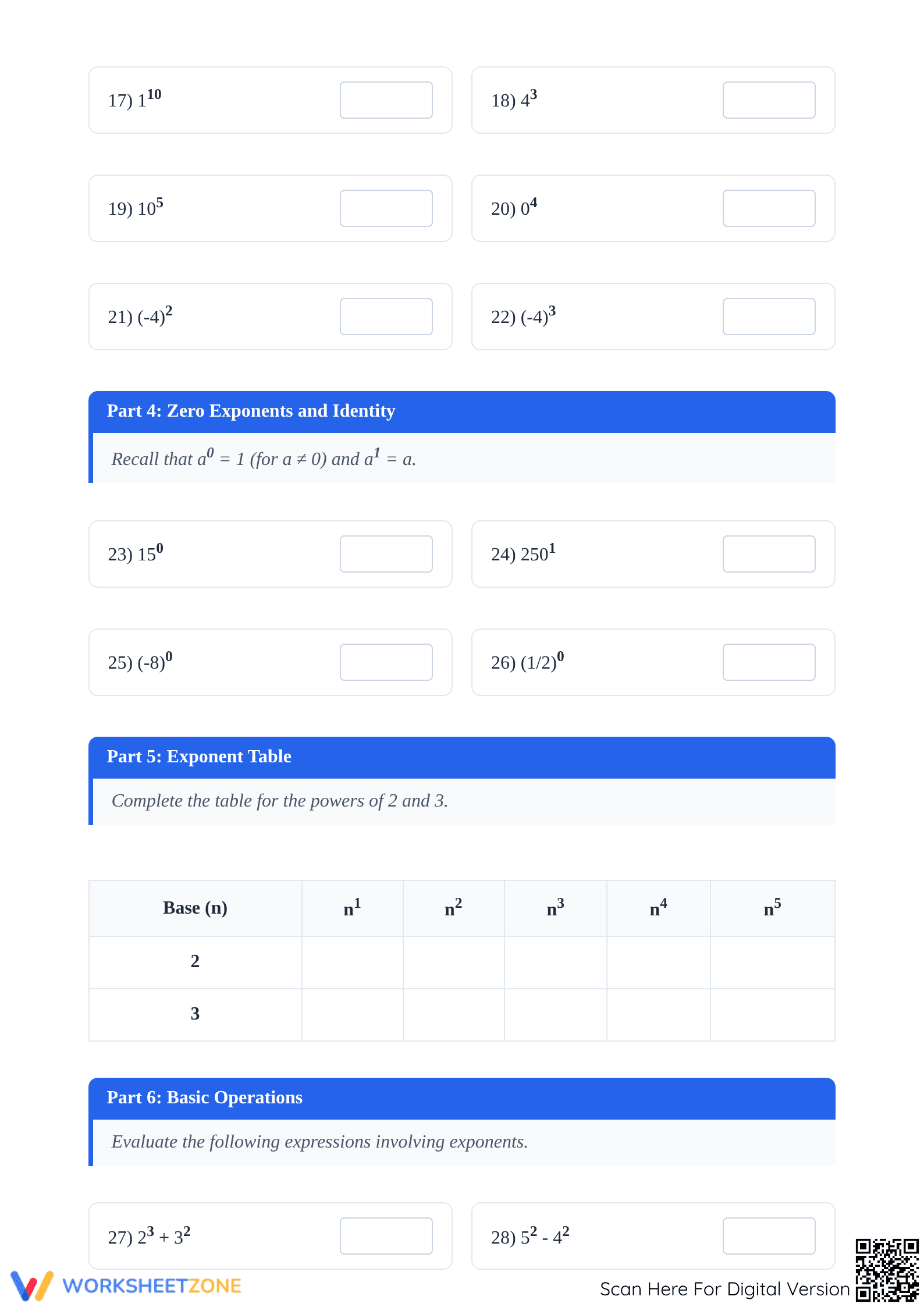 Printable Introduction to Exponents Worksheet | Grade 8 Math - Page 2
