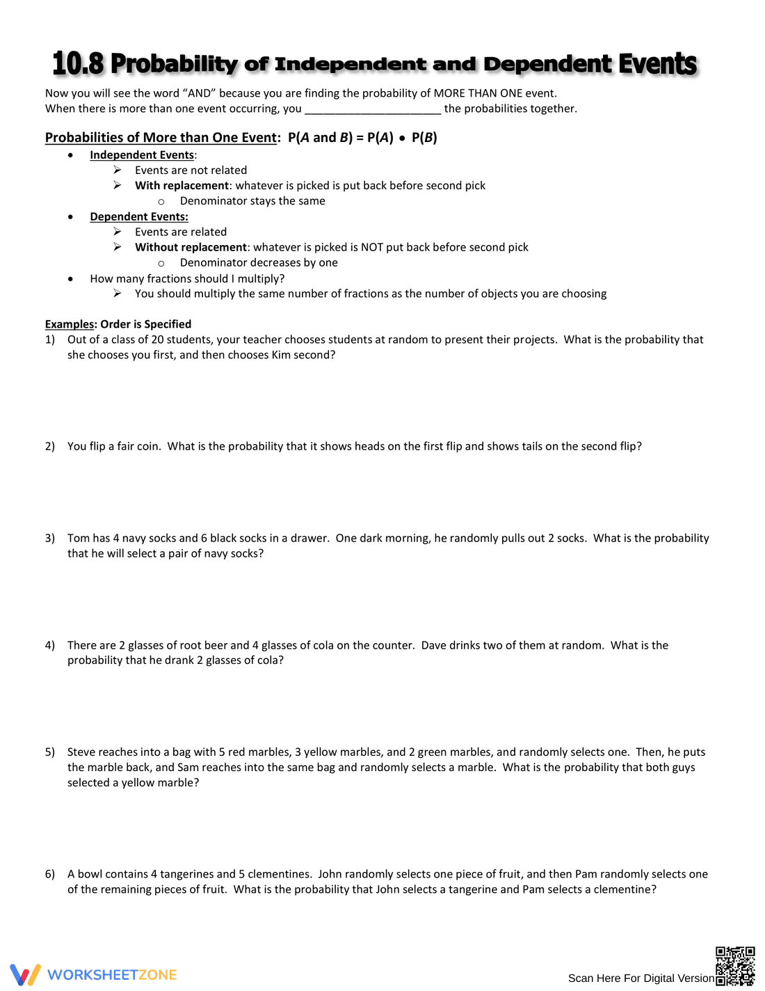 Practice Probability of Compound Events with this Worksheet - Page 2