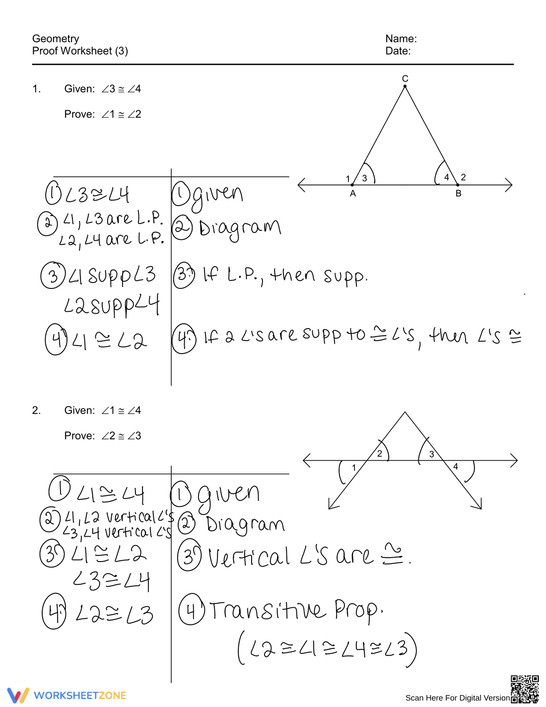 Geometry Proof Worksheet: Practice and Learn - Page 3