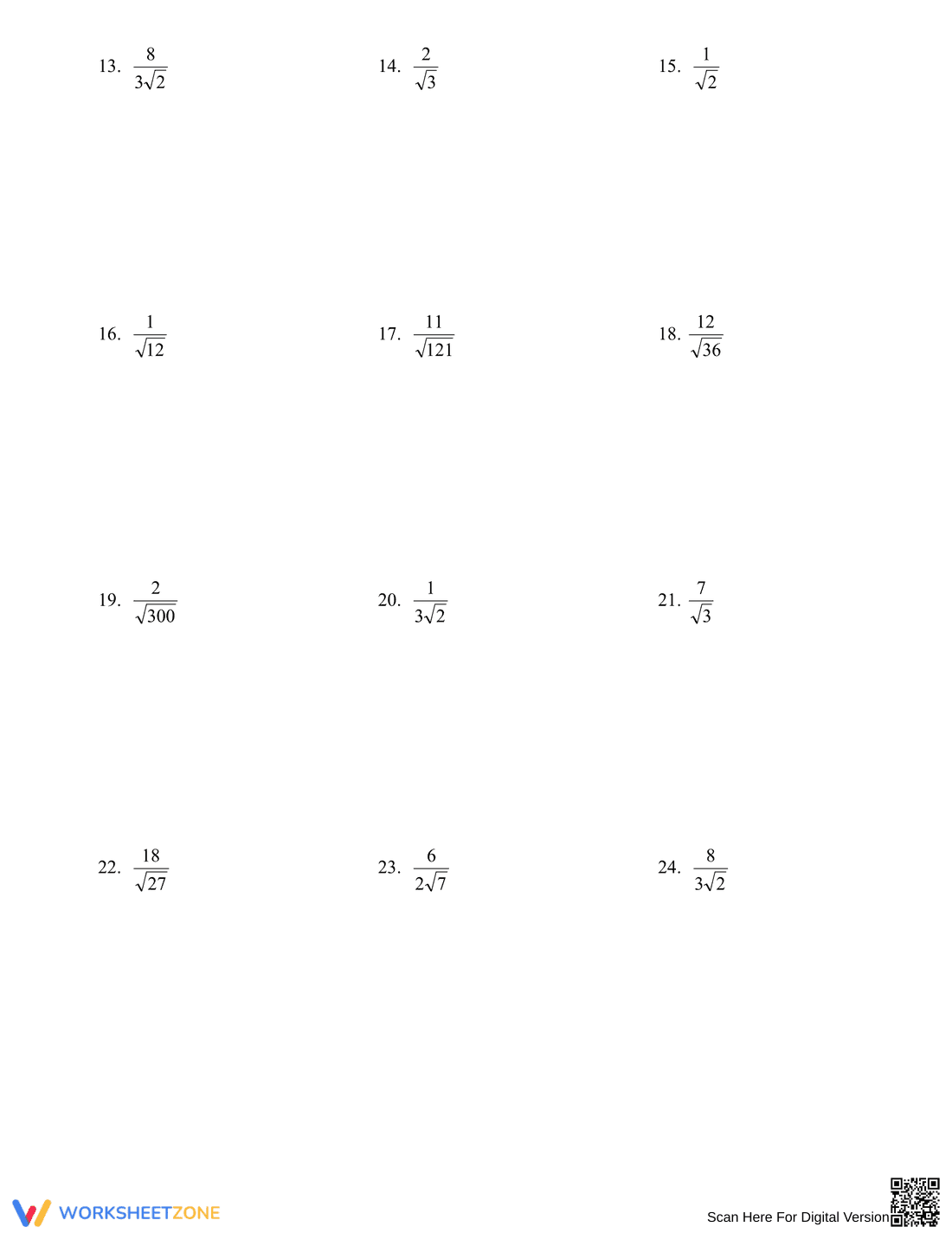Rationalizing Denominators Worksheet - Page 2