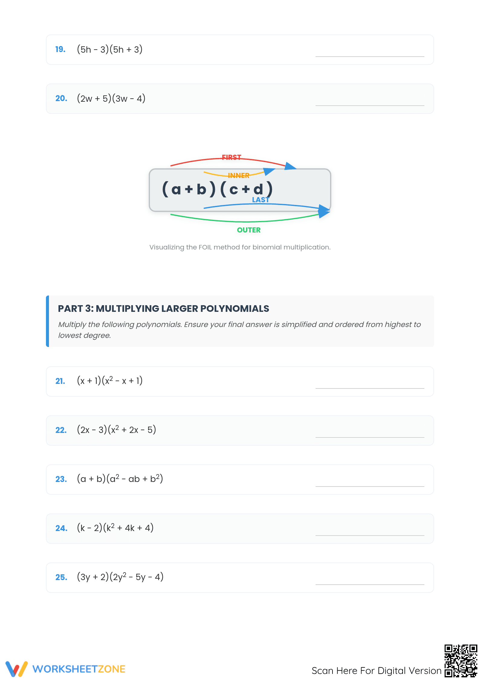 Multiplying Polynomials Worksheet | Essential Algebra Prep - Page 3