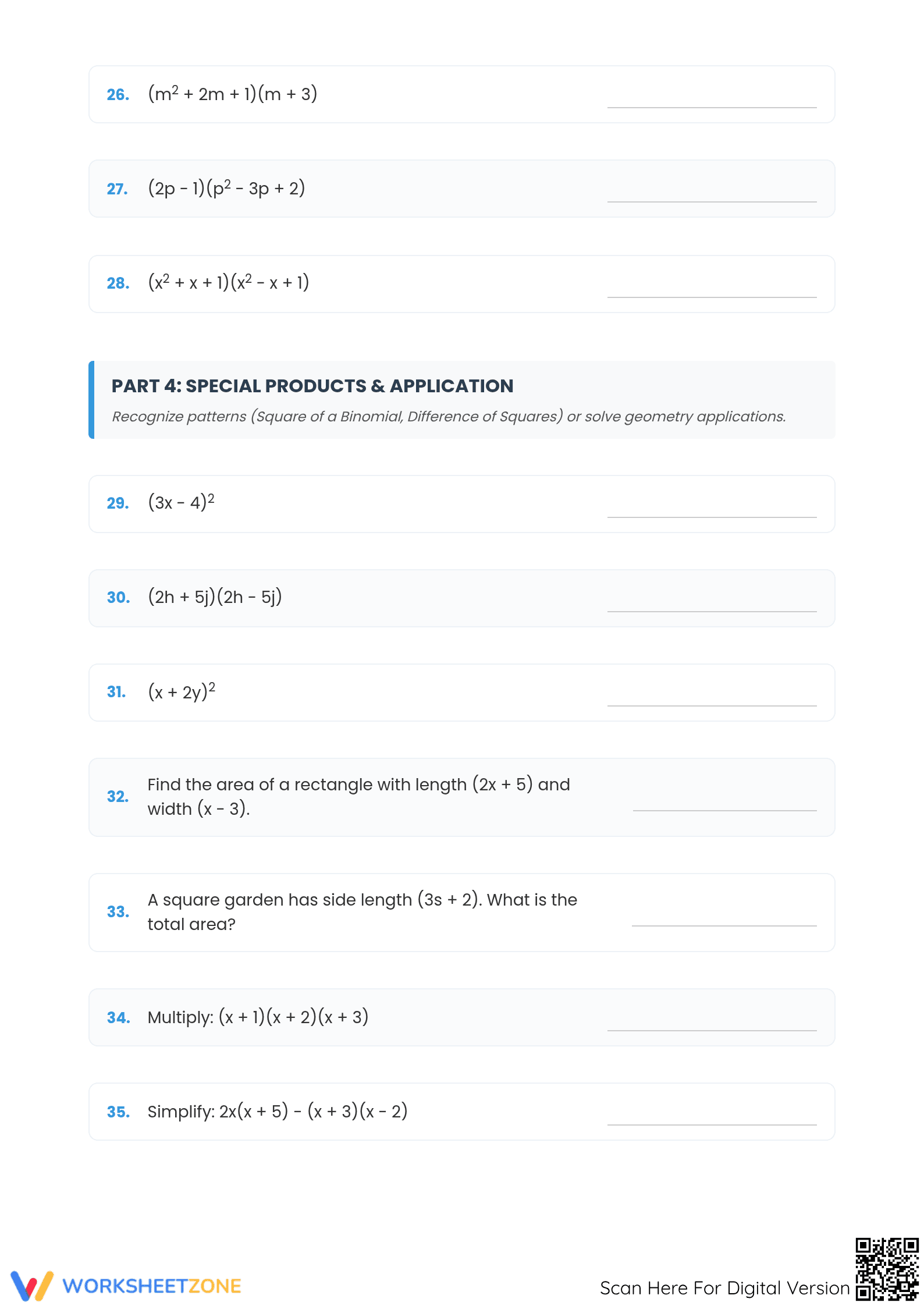 Multiplying Polynomials Worksheet | Essential Algebra Prep - Page 4