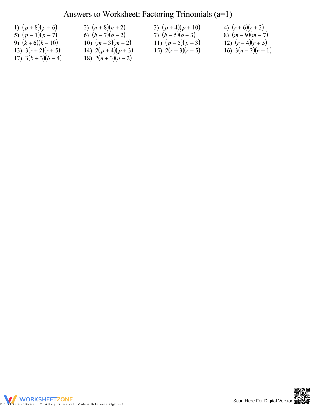 Factoring Trinomials: Practice and Master - Page 2