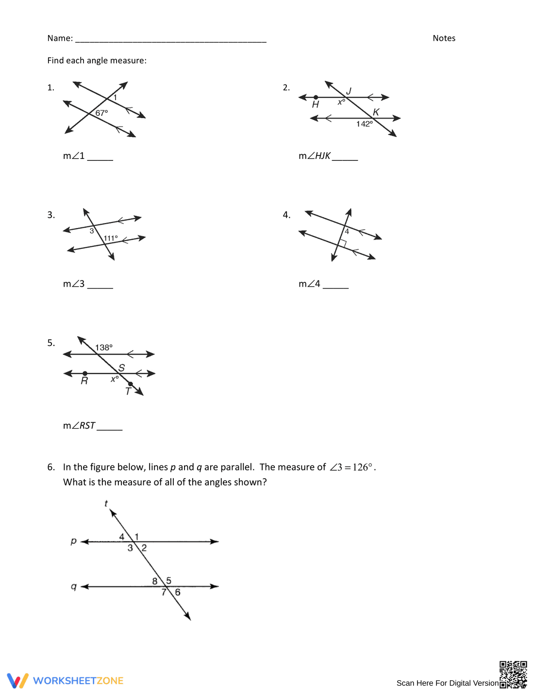 Transversals and Parallel Lines - Page 2