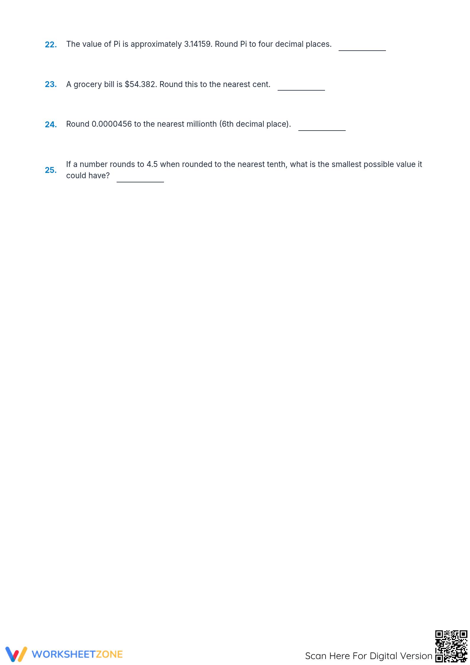 Essential Rounding Decimals Worksheet | Grade 7-9 Math - Page 3