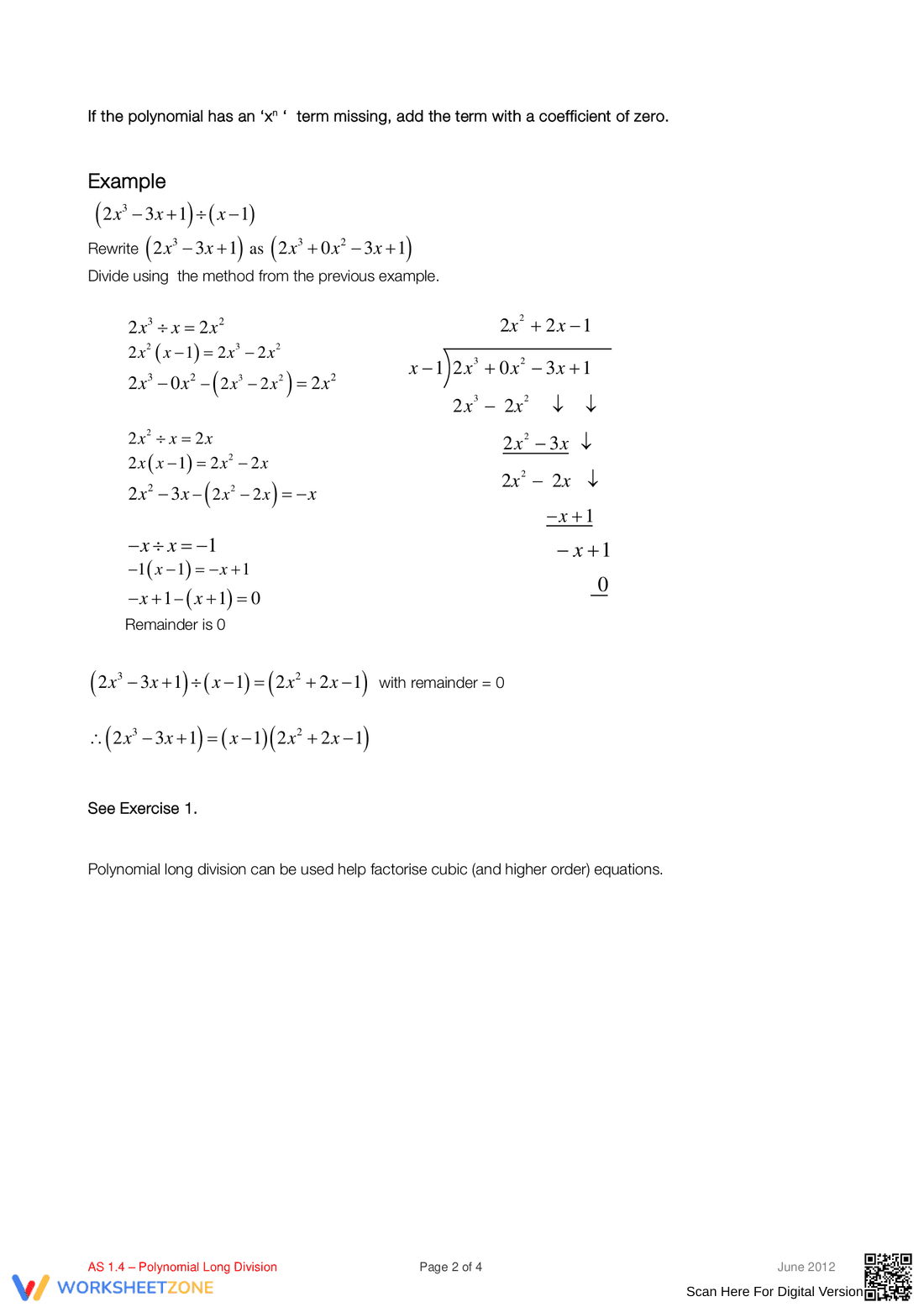 Master Polynomial Long Division - Page 2