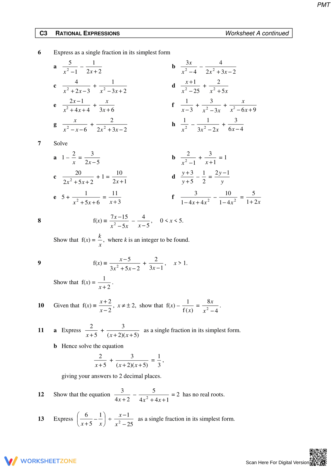 Rational Expressions Practice - Page 2