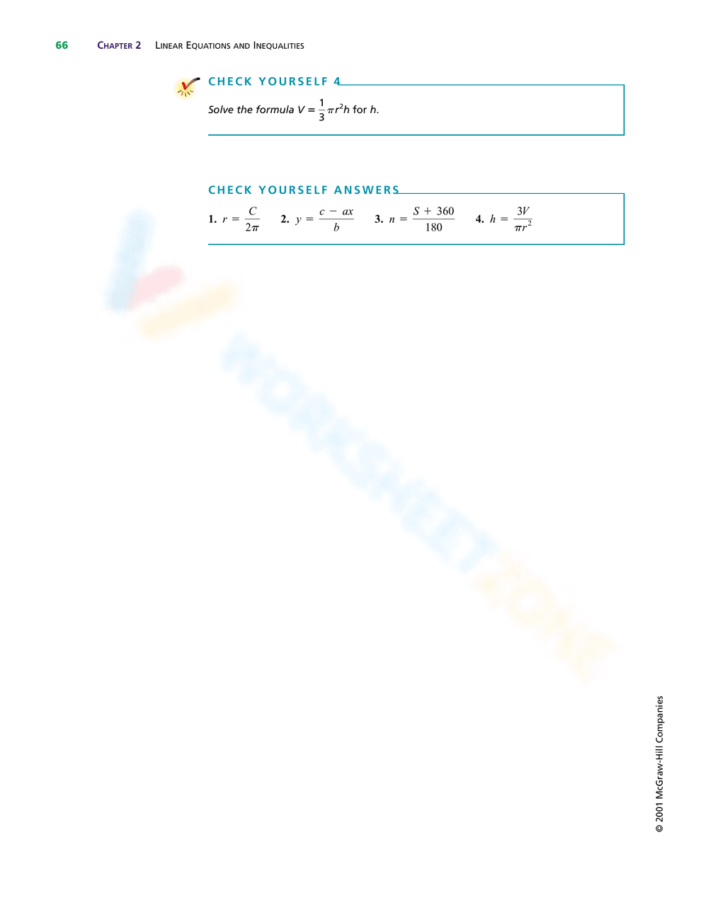 Solving Literal Equations and Formulas - Page 4