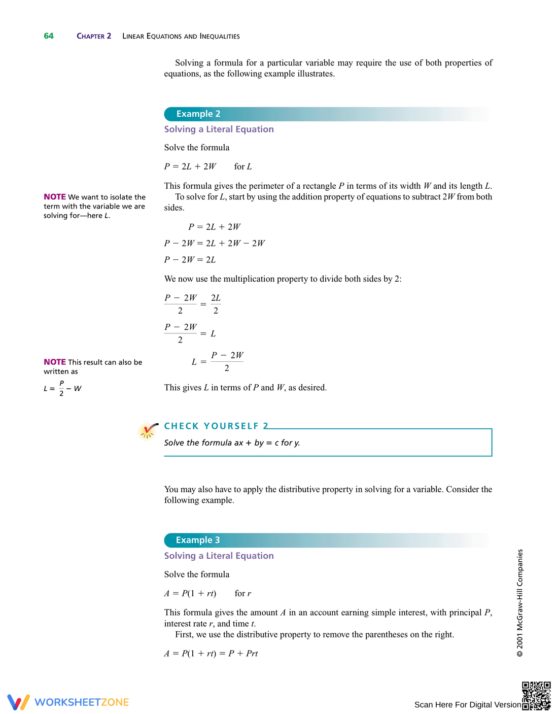 Solving Literal Equations and Formulas - Page 2