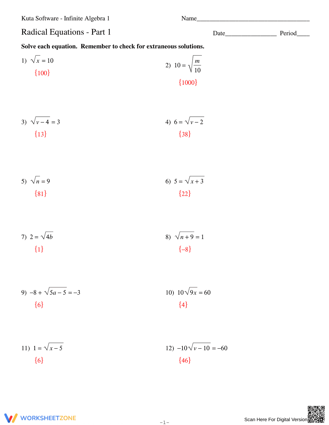 Radical Equations Part 1 - Page 3