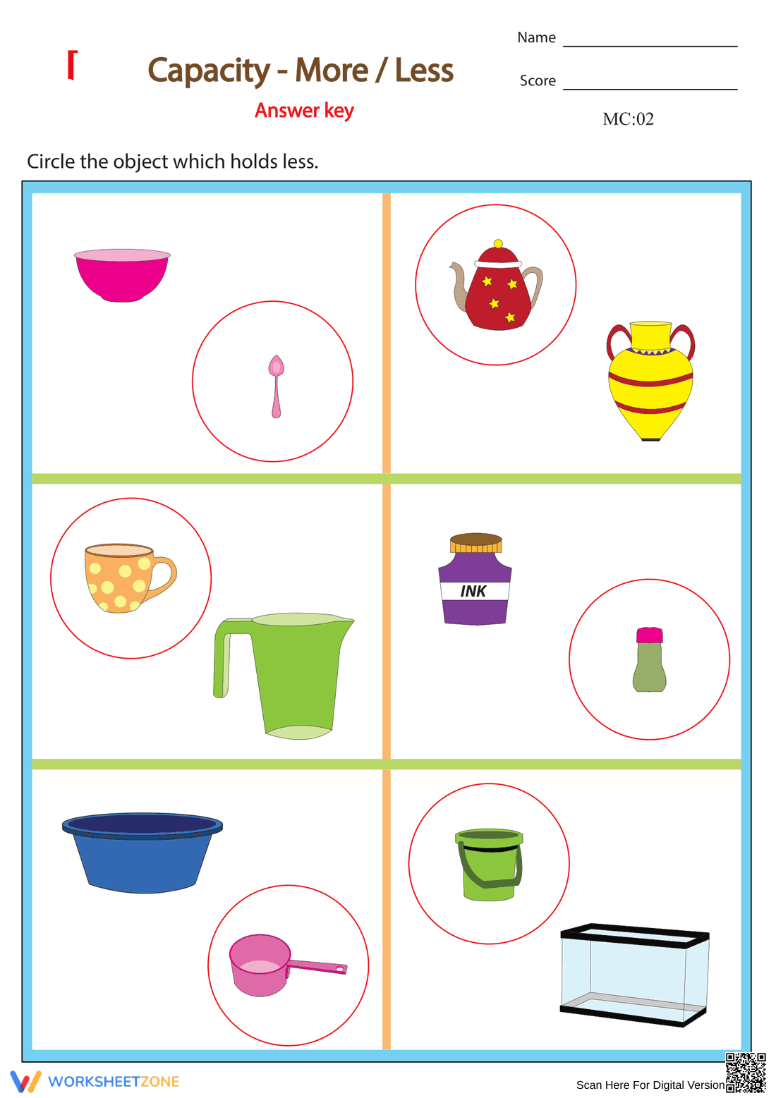 Measuring Liquid Volume Practice Worksheet - Page 2