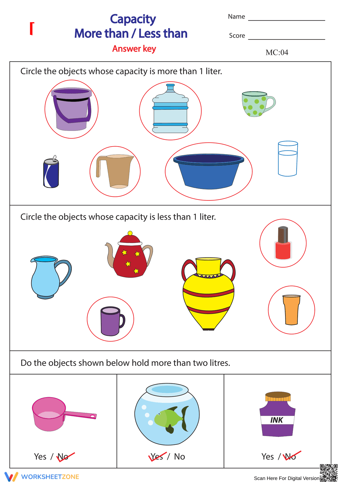 More Than and Less Than Comparison Worksheet - Page 2