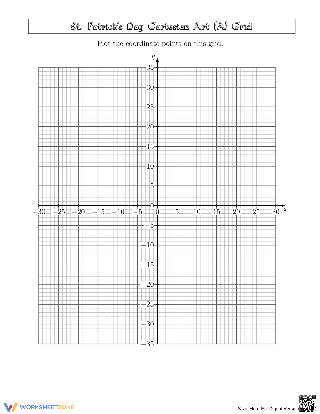 St. Patrick's Day Cartesian Art Worksheet - Page 2
