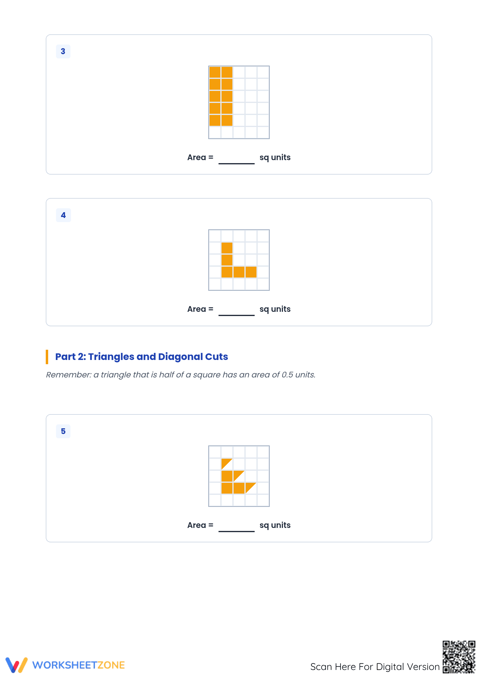 Printable Area on Grids Worksheet | Grade 7-8 Math - Page 2