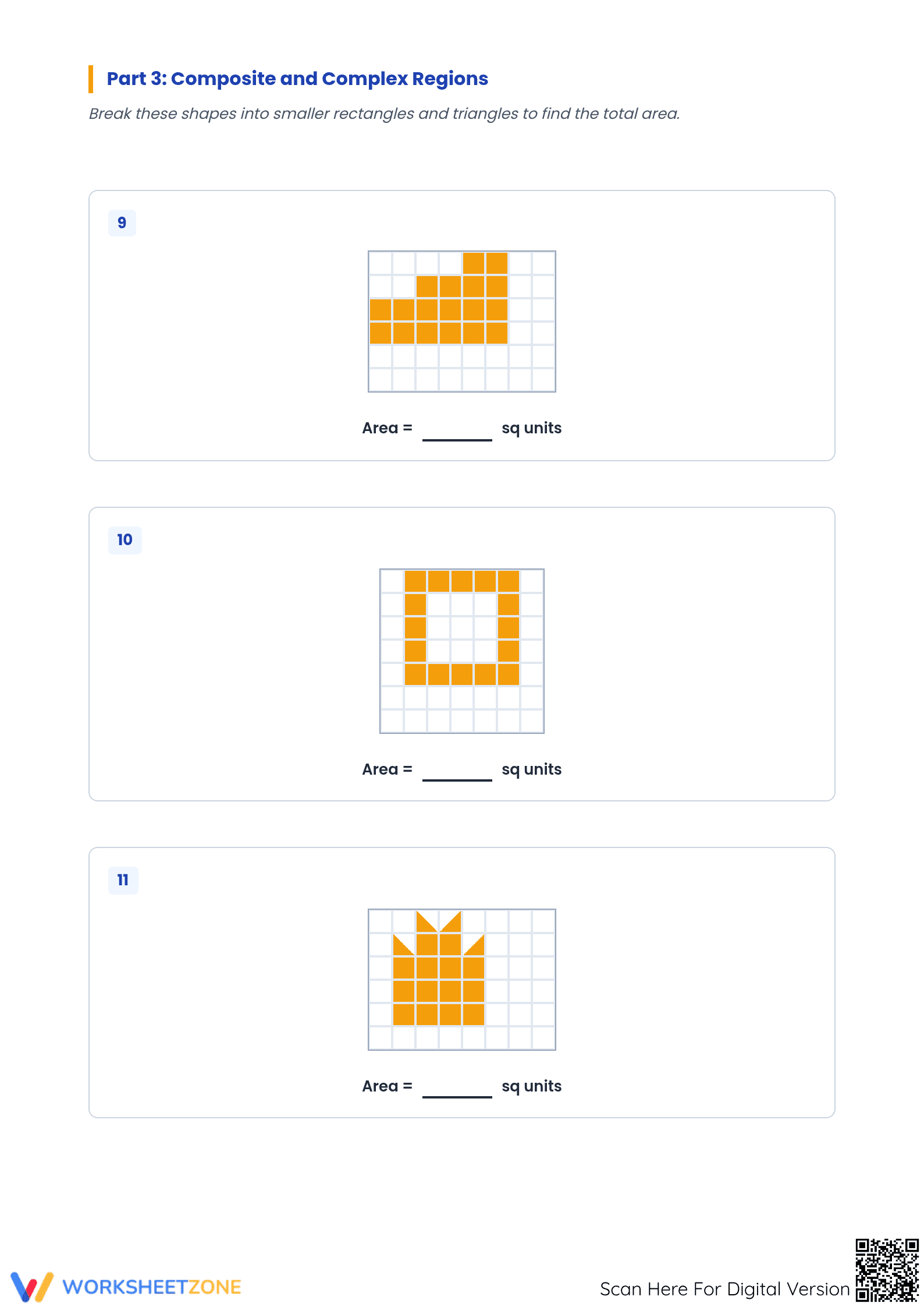 Printable Area on Grids Worksheet | Grade 7-8 Math - Page 4
