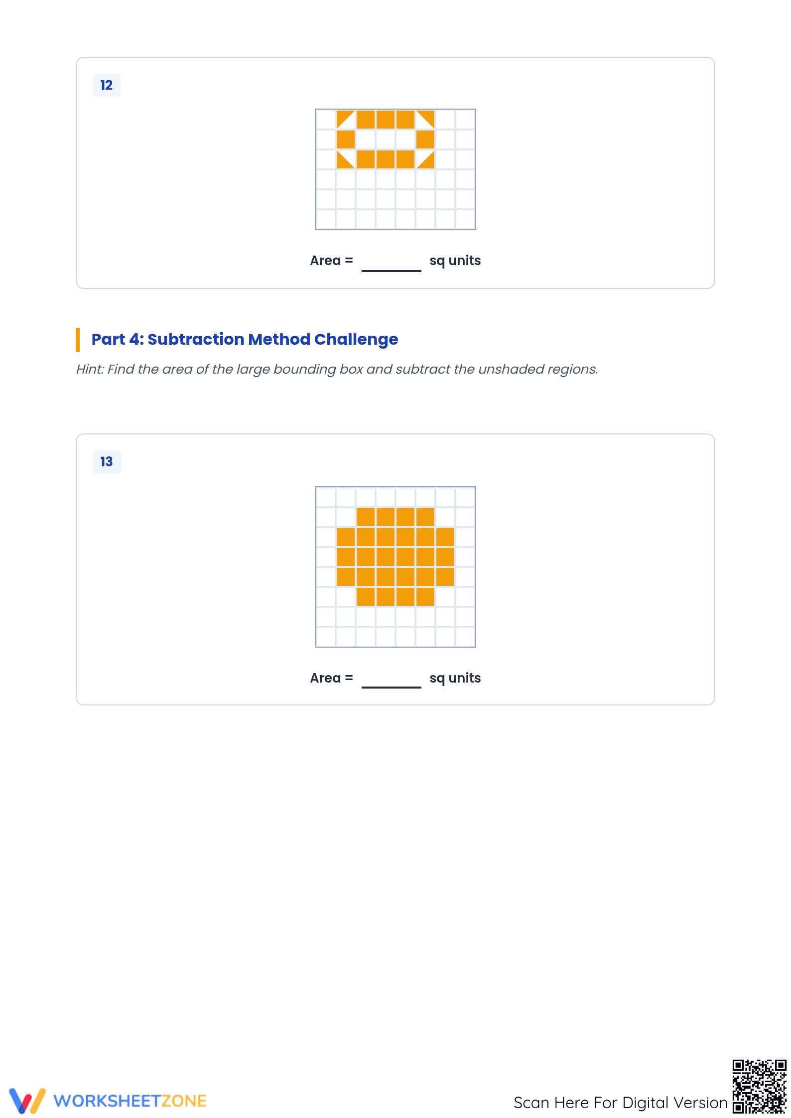 Printable Area on Grids Worksheet | Grade 7-8 Math - Page 5