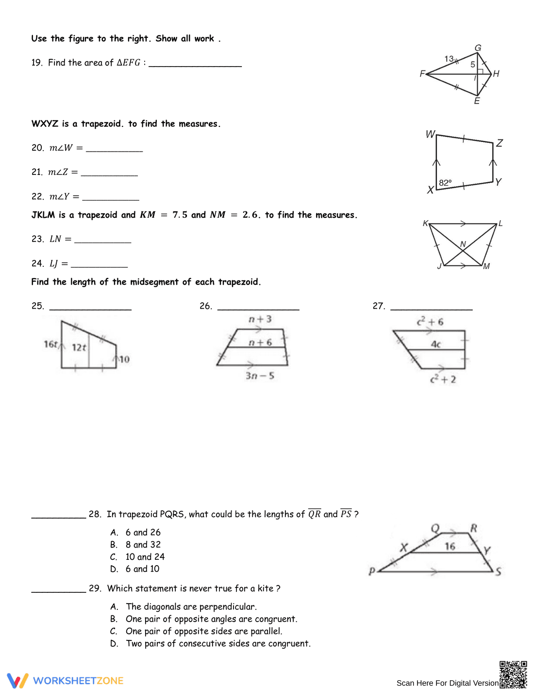 Properties of Trapezoids and Kites - Page 2