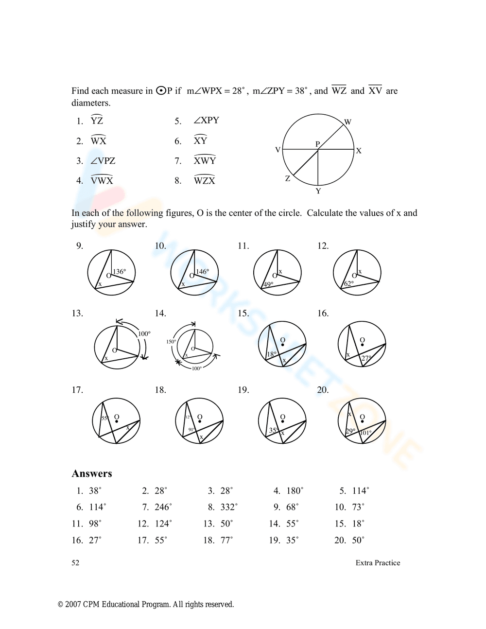 Exploring Central and Inscribed Angles - Page 2