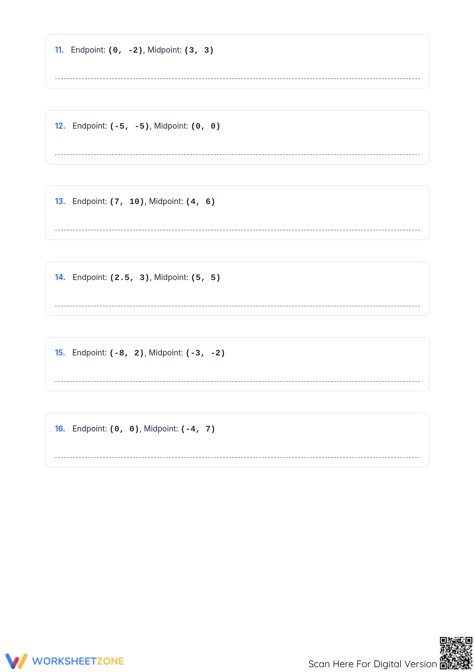 Midpoint Formula Practice Worksheet | Grade 8-9 Essential - Page 3