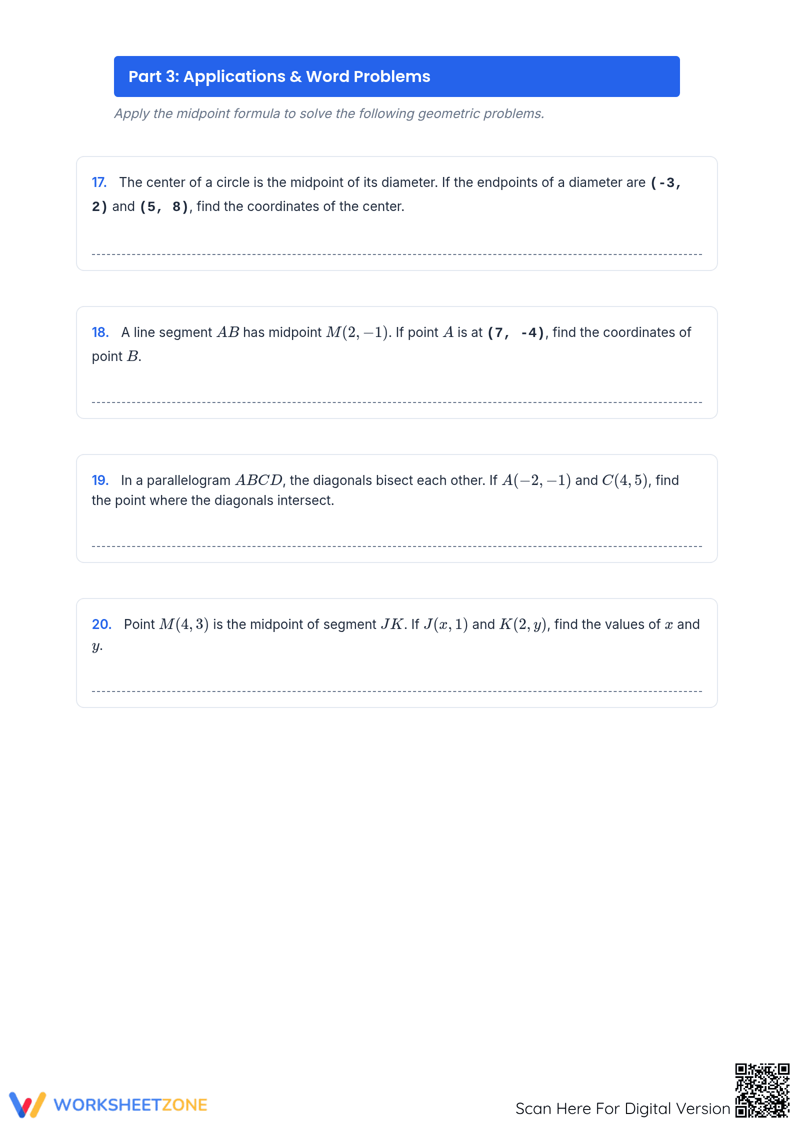Midpoint Formula Practice Worksheet | Grade 8-9 Essential - Page 4