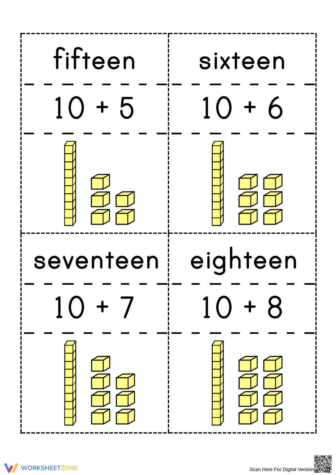 Matching Teen Numbers Worksheet - Page 2