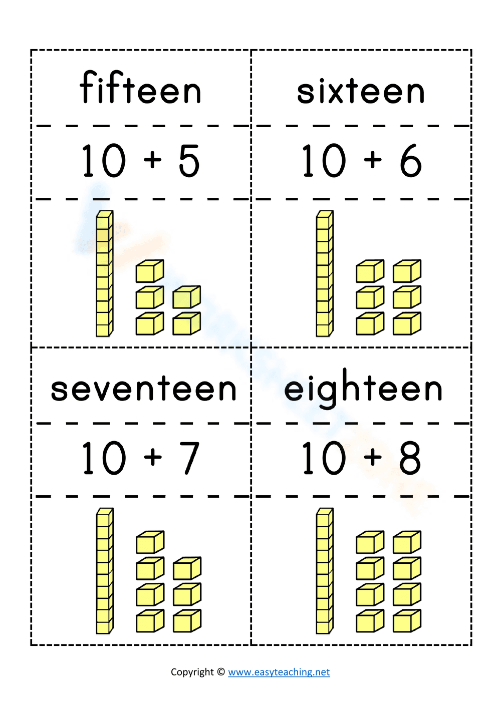 Matching Teen Numbers Worksheet - Page 2