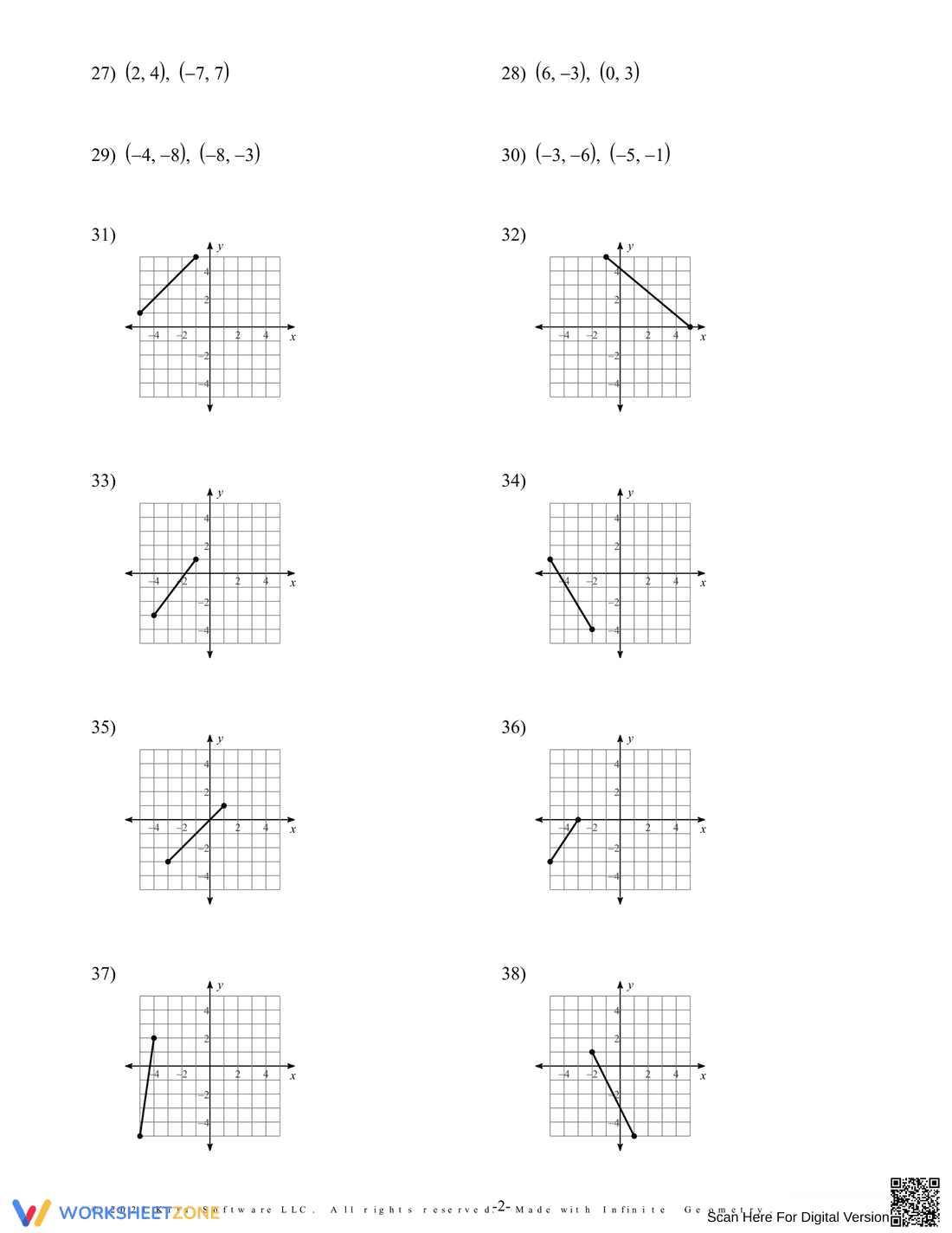 Midpoint & Distance Formula Practice - Page 2