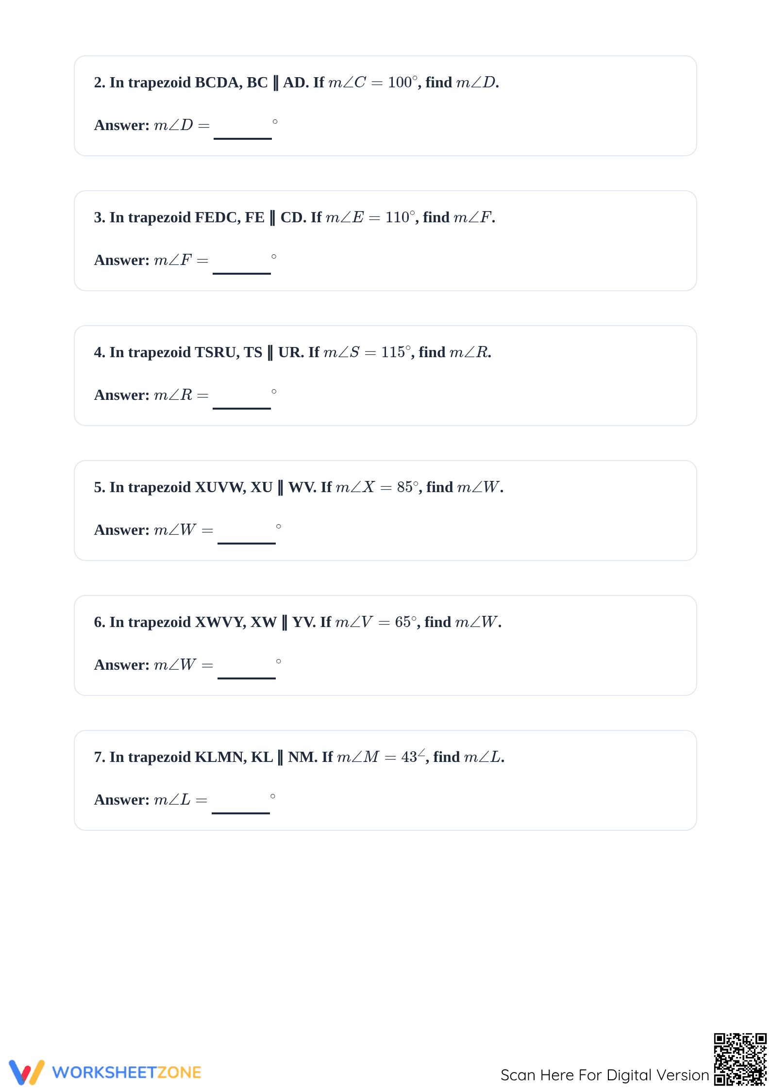 Trapezoid Angles & Diagonals Worksheet | Grade 8 Ready - Page 2