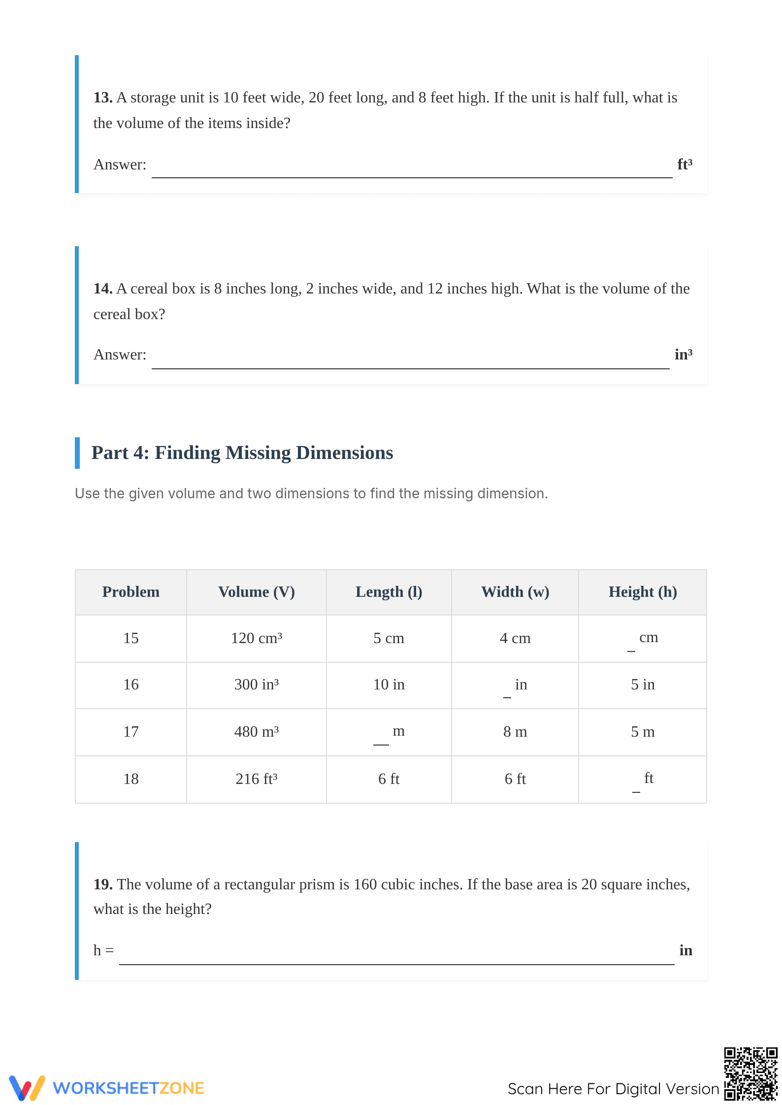Essential Rectangular Prisms Volume Worksheet | Grades 6-9 - Page 4