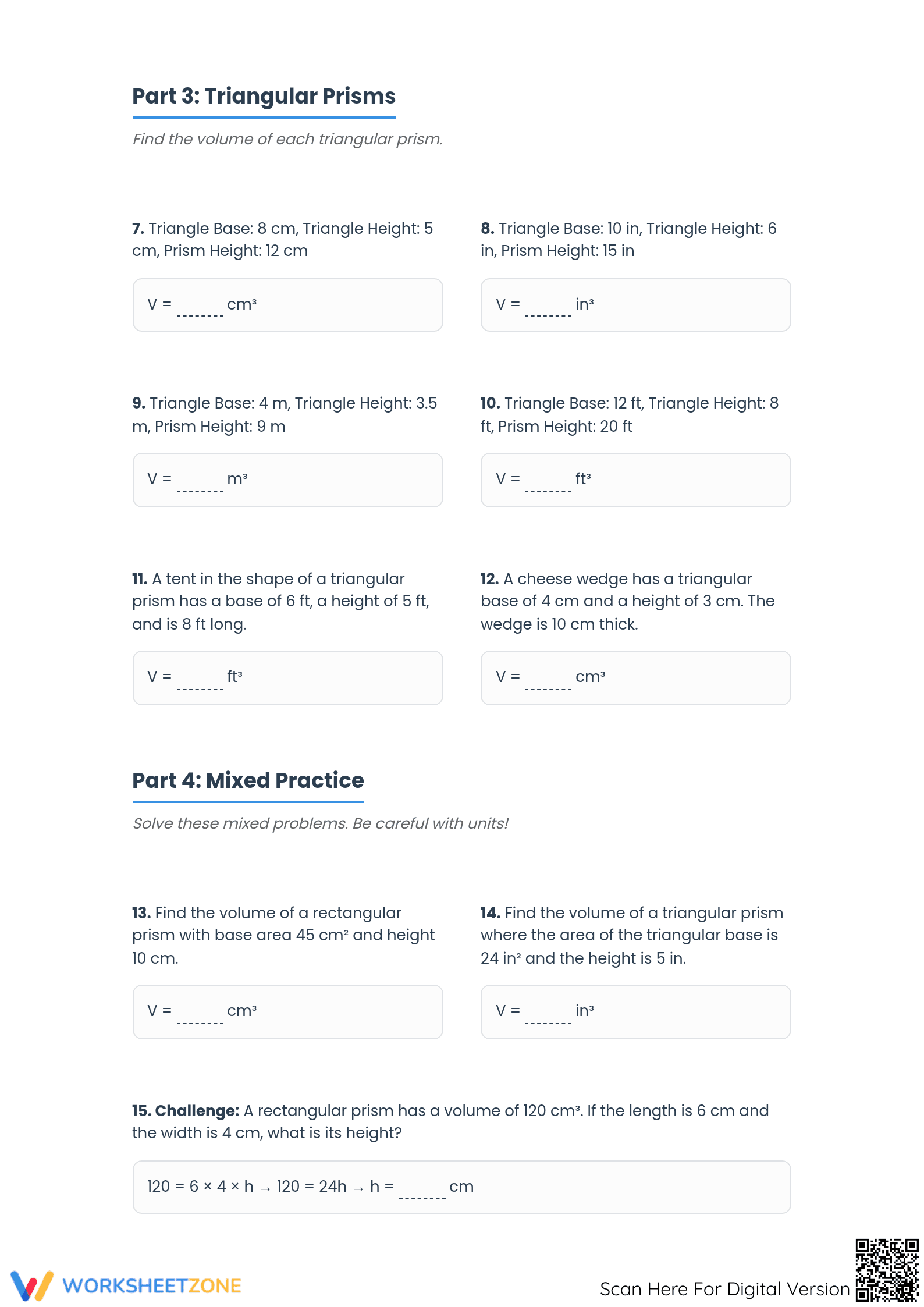 Volume of Prisms Worksheet | Grade 7 Essential Guide - Page 3