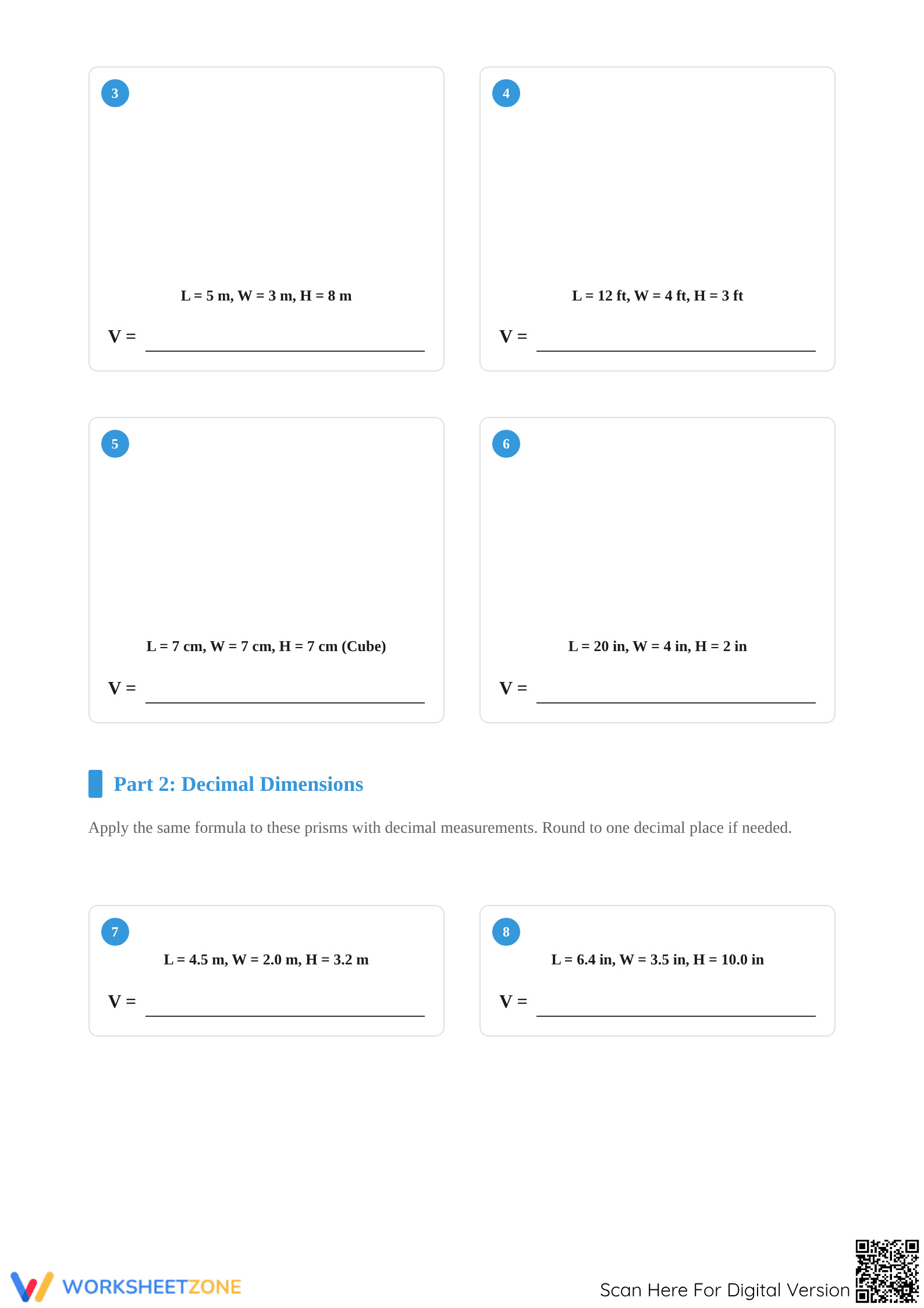 Volume of Rectangular Prism Worksheet | Essential Grade 6-9 - Page 2